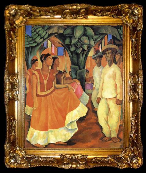 framed  Diego Rivera The Dancing from Tehuantepec, ta009-2